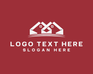 Roofing - Symmetrical House Property logo design