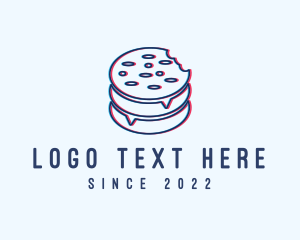 Food - Cookie Snack Glitch logo design