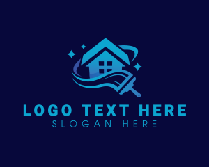 Housekeeping - Squeegee Cleaning Sanitation logo design