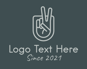 Gray - Finger Peace Symbol logo design