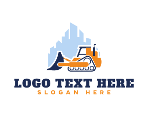 Digger - Bulldozer Contractor Builder logo design