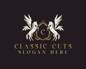 Classic Pegasus Crest logo design