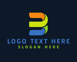 Number 3 - Modern Cyber Curve Letter B logo design