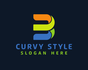 Curvy - Modern Cyber Curve Letter B logo design