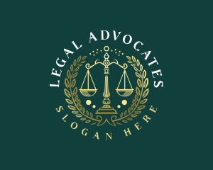 Law Scale Wreath logo design