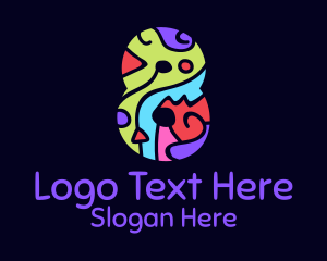 Eight - Colorful Shapes Number 8 logo design