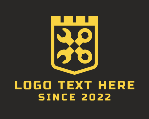 Yellow - Shield Wrench Tools logo design