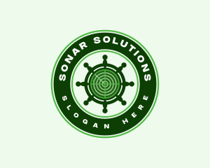 Sonar - Helm Wheel Radar logo design