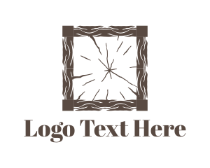 Brown Square - Bark Wooden Frame logo design
