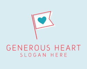 Heart Charity Flag  logo design