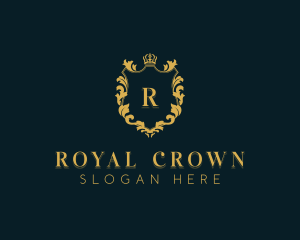 Crown Wreath Shield logo design