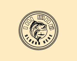 Ocean - Fishing Rope Fish logo design