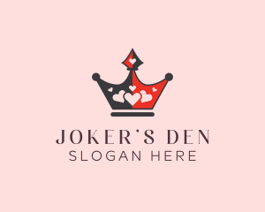 Joker - Royal Heart Crown logo design