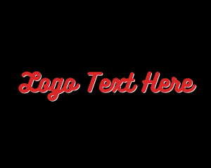 Name - Red & White Font logo design