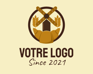 Croissant - Croissant Bread Windmill logo design