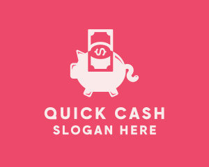 Cash - Piggy Cash Money logo design