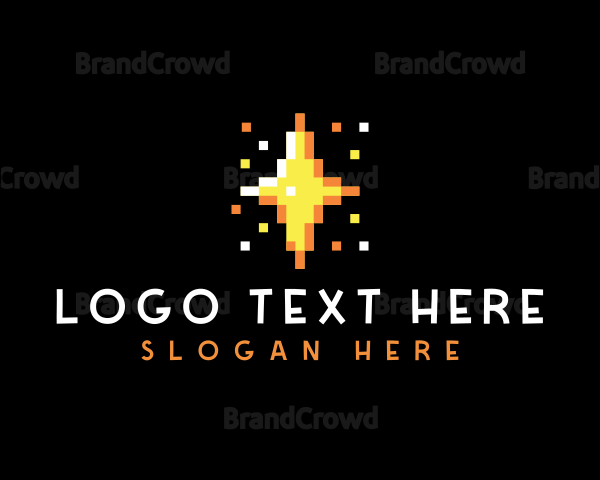 Pixel Star Sparkle Logo