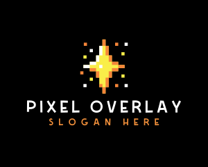 Pixel Star Sparkle logo design