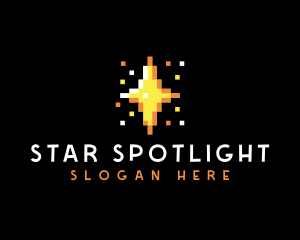 Pixel Star Sparkle logo design