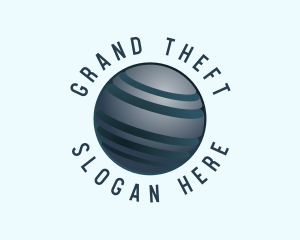 Ribbon - 3D Planet Sphere logo design
