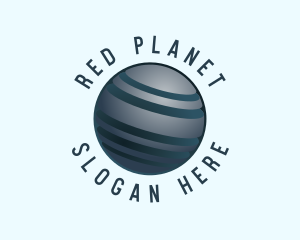 3D Globe Planet Sphere logo design