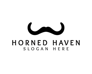 Mustache Horns Barber logo design