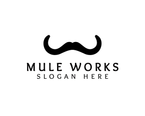 Mustache Horns Barber logo design