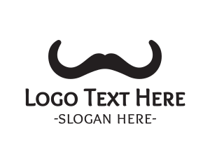 Haircut - Black Mustache Horns logo design