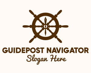 Ship Helm Navigation logo design