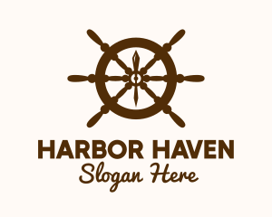 Ship Helm Navigation logo design