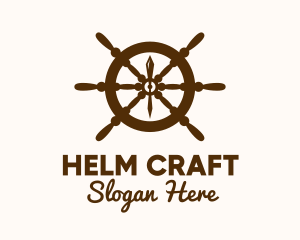 Ship Helm Navigation logo design