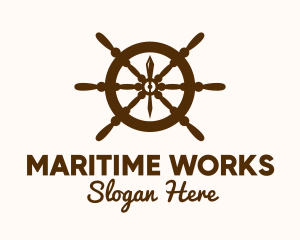 Ship Helm Navigation logo design