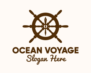 Ship Helm Navigation logo design