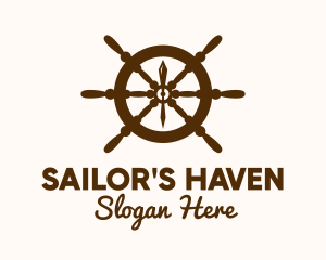 Ship Helm Navigation logo design