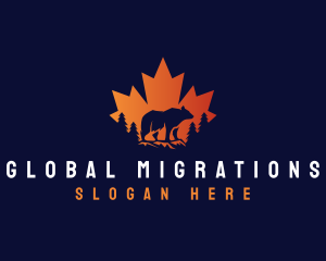 Canada Bear Maple Leaf logo design