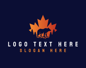 Country - Canada Bear Maple Leaf logo design