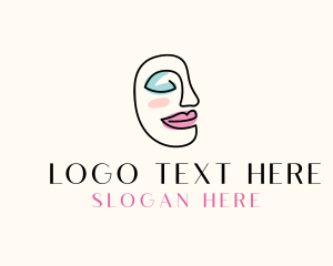 Outline - Woman Face Drawing logo design