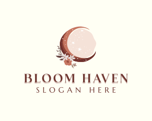 Moon Flower Bloom logo design