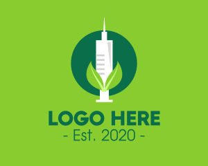 Eco Friendly - Green Natural Vaccine logo design
