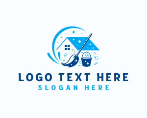 Bucket - Mop Bucket House Cleaning logo design