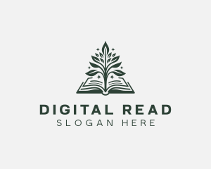 Ebook - Literature Book Tree logo design