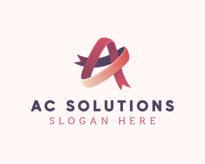 Gift Ribbon Letter A logo design