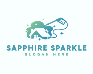 Sparkle Home Pressure Washer logo design