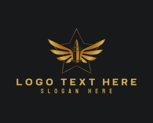 Carbine - Winged Bullet Star logo design