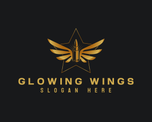 Winged Bullet Star logo design