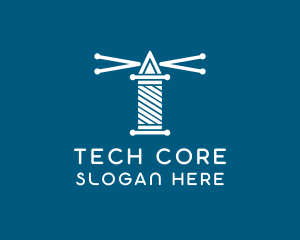 Tech Circuit Lighthouse logo design