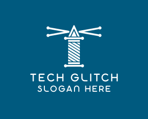 Tech Circuit Lighthouse logo design