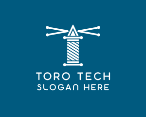 Tech Circuit Lighthouse logo design