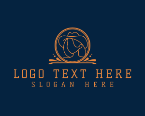 Western - Woman Cowgirl Hat logo design