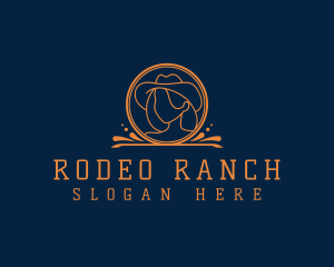 Woman Cowgirl Hat logo design